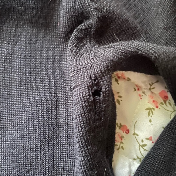 Black embroidered floral wool Laura Ashley cardigan - Picture 6 of 6